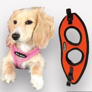 🐠Bark Appeal Mesh Step-In Harness Neon Orange with black trim XS